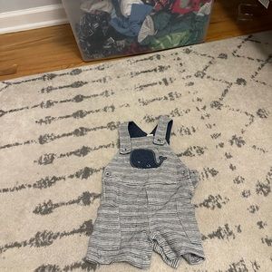 Whale overall shorts 6-9 months